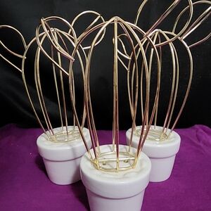 Pier 1 White Ceramic Holders with Gold Clips